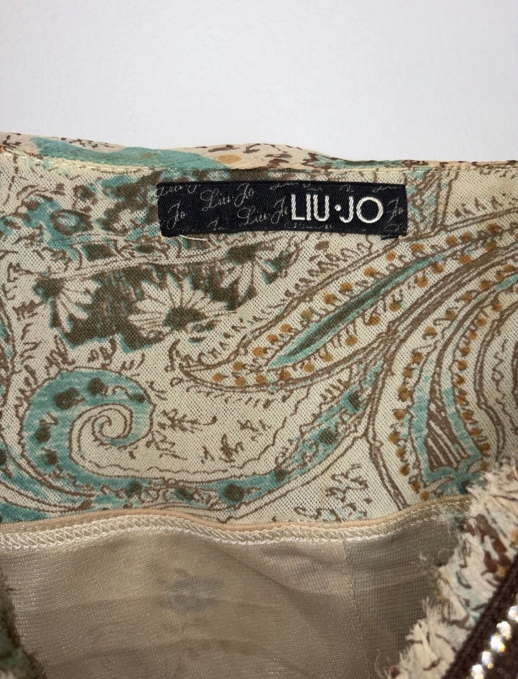 Liu Jo 2000s paisley mini dress Beige Green Brown XS