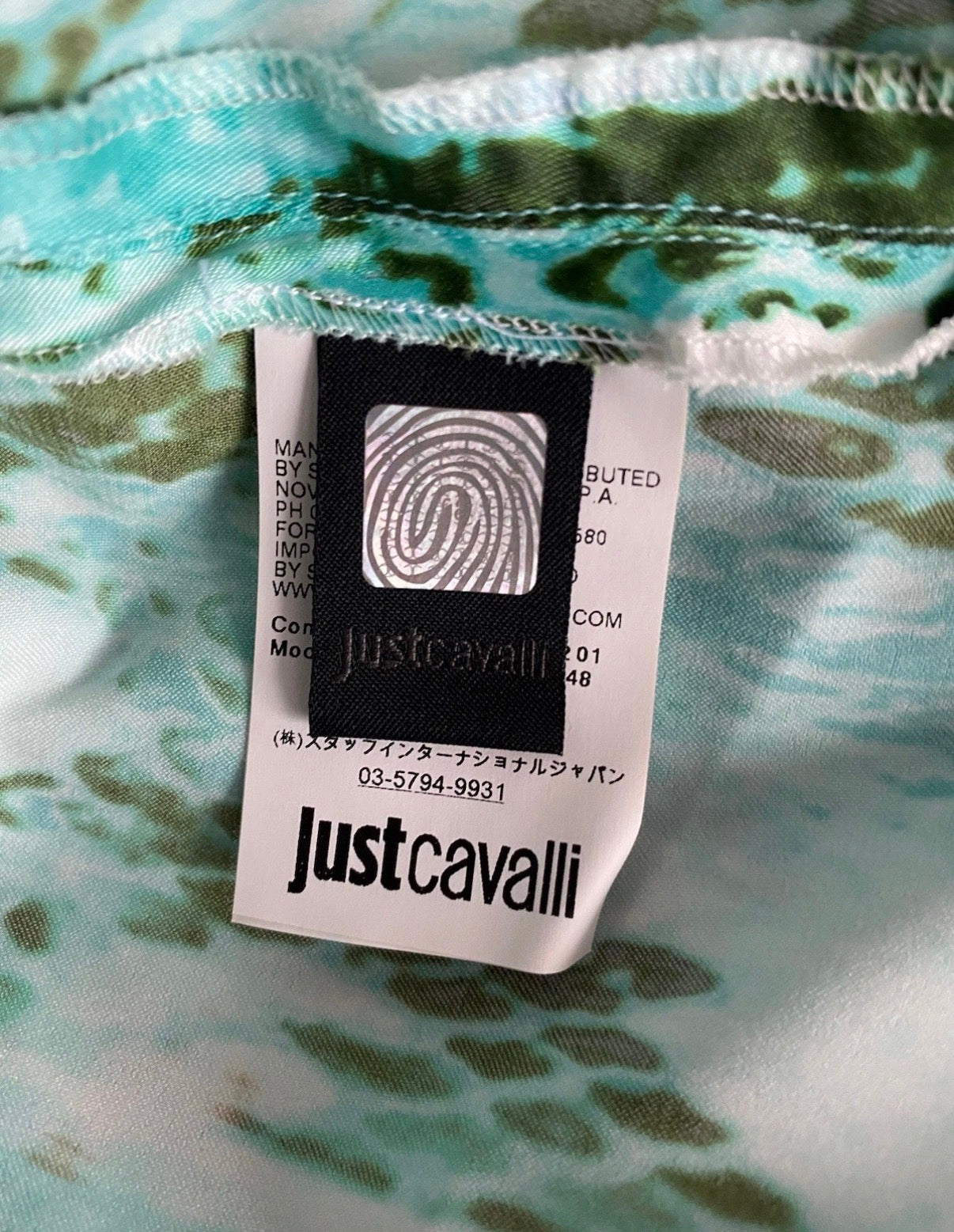 Just Cavalli Green Snakeskin Print Knee Length Dress 42IT