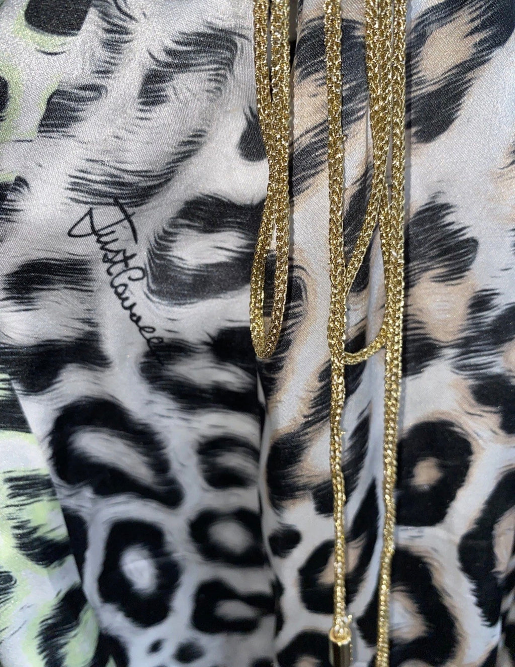 Just Cavalli Silk Jumpsuit Leopard Print Multicoloured 42IT Tie Up Waist.