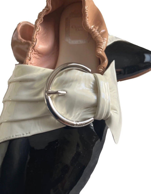 Dior Ballet Flats Patent Leather Moccasins Beige Black White 37eu New With Box