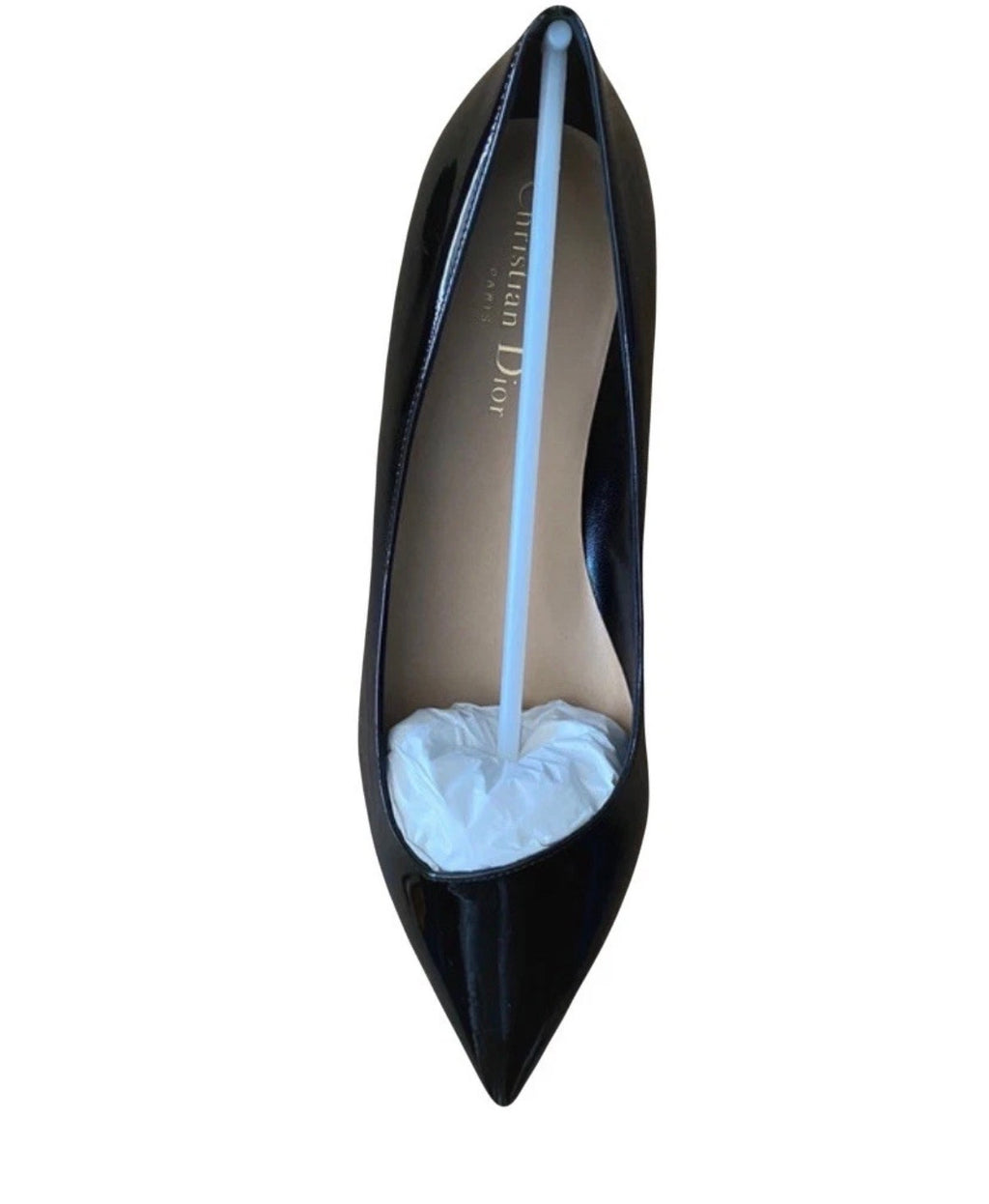 Dior Black Patent Leather Pointed Ballerina Flats 38eu New.