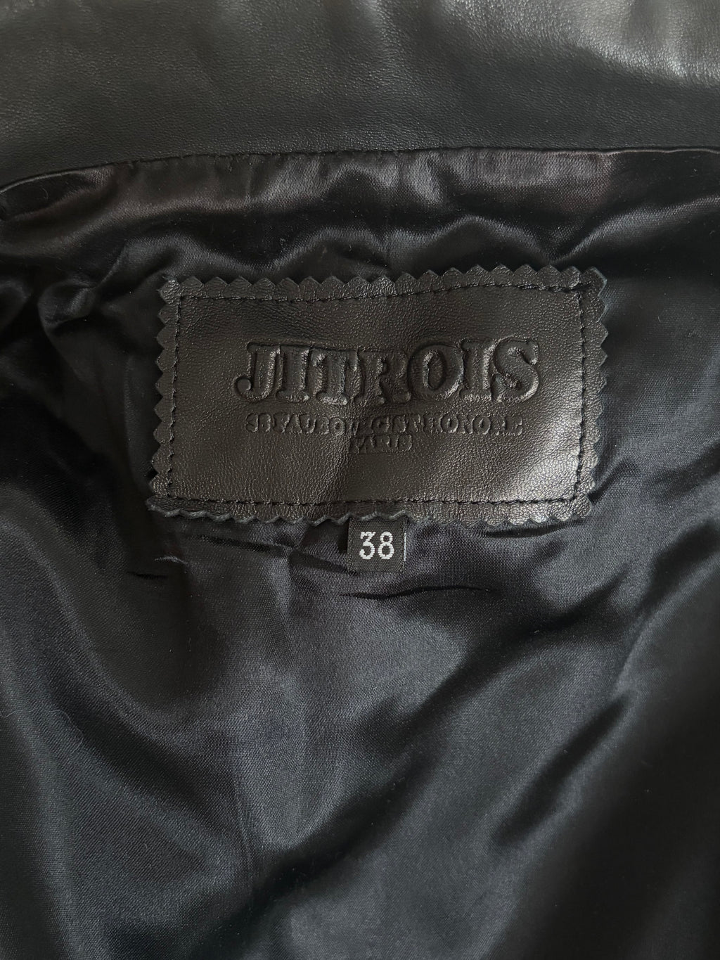 Jean Claude Jitrois Leather Jacket Black 100% Lambskin Horizontal Ribbing 38FR