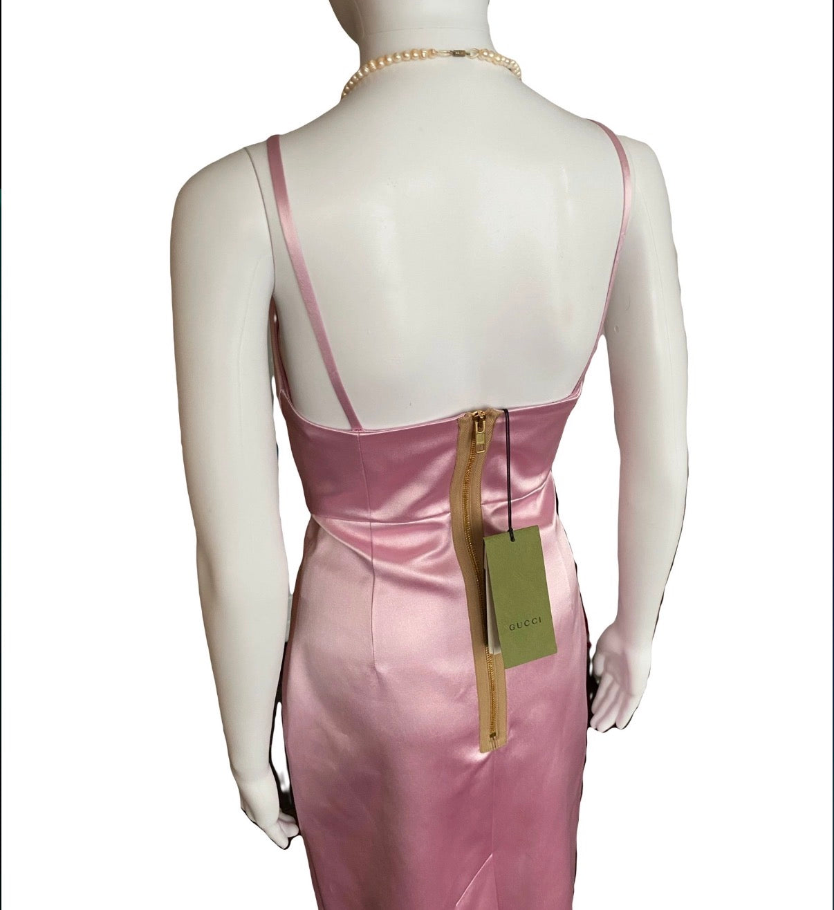 Gucci Pre-Fall/2022 Silk-Duchesse Pink Midi Dress