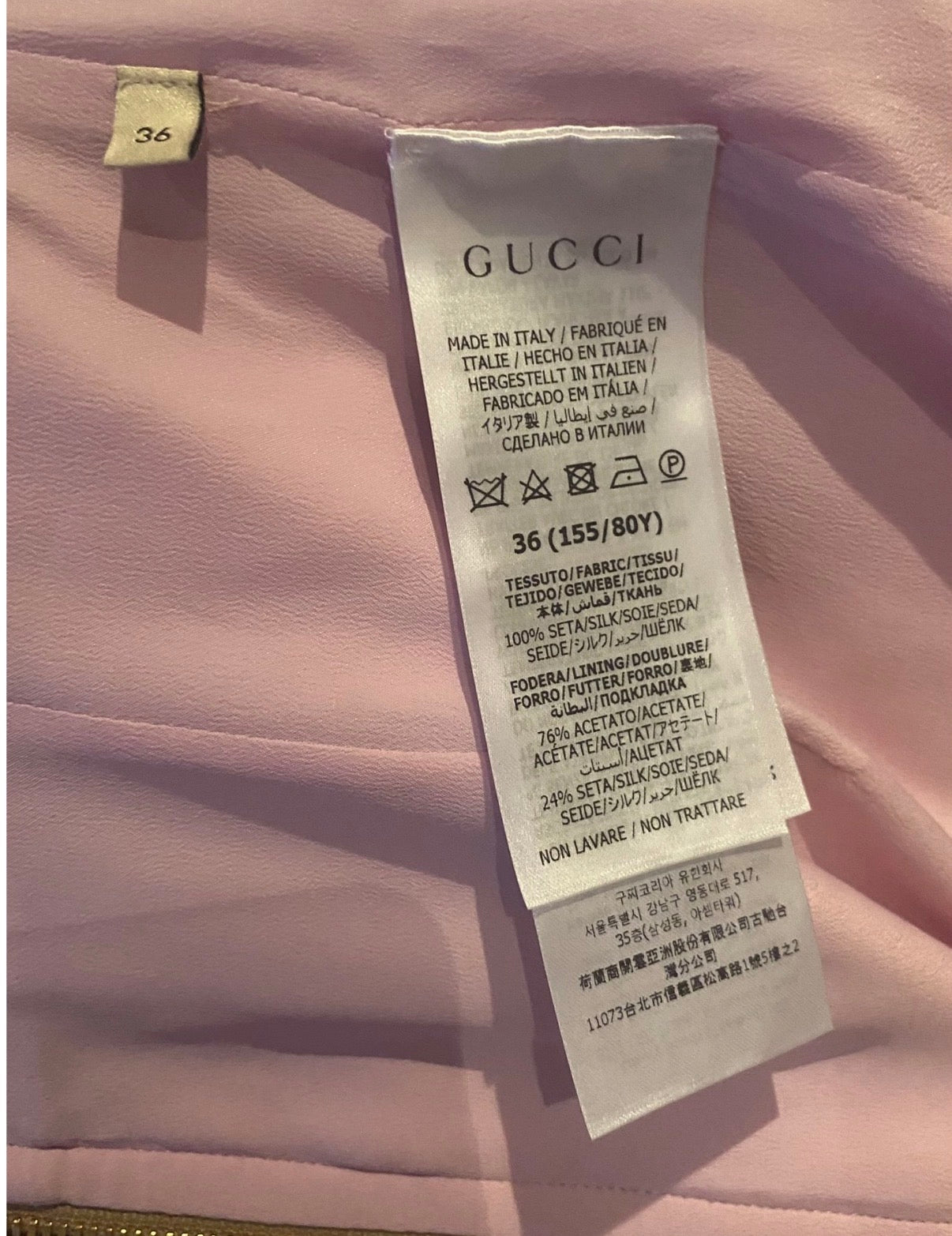 Gucci Pre-Fall/2022 Silk-Duchesse Pink Midi Dress