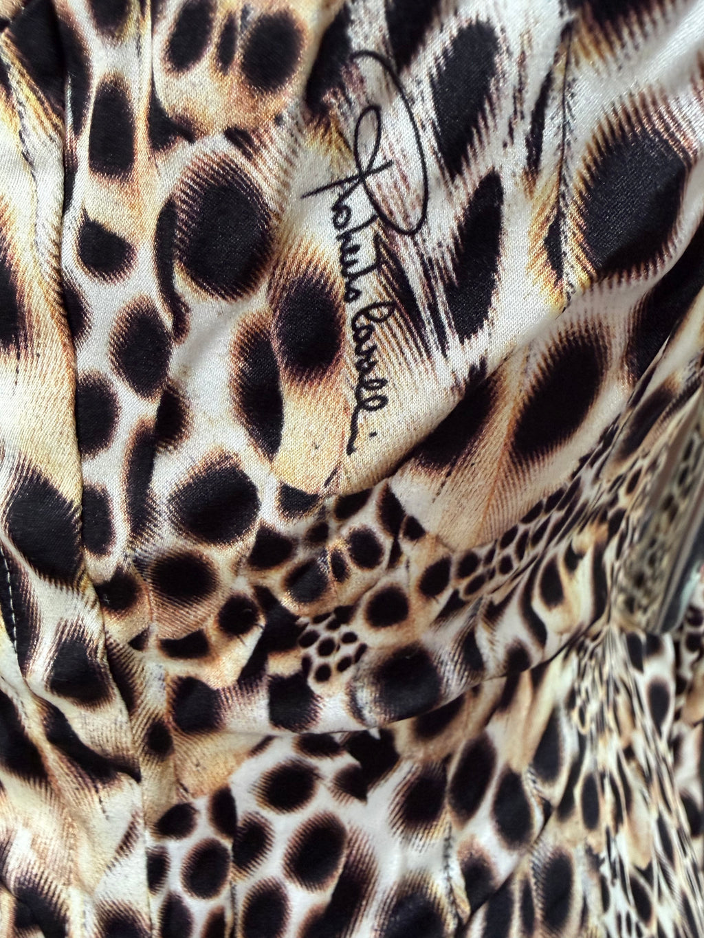 Roberto Cavalli 2000s Leo Print Ruched Silk Mini Dress Front Zip 42IT