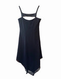 Thierry Mugler Vintage Black Evening Cocktail Cut Out Dress Leather Sequin 2000s