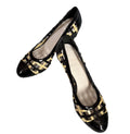 Chanel Resort 2009 Lattice Straps Pumps Black Beige Yellow Patent Leather 38.5eu