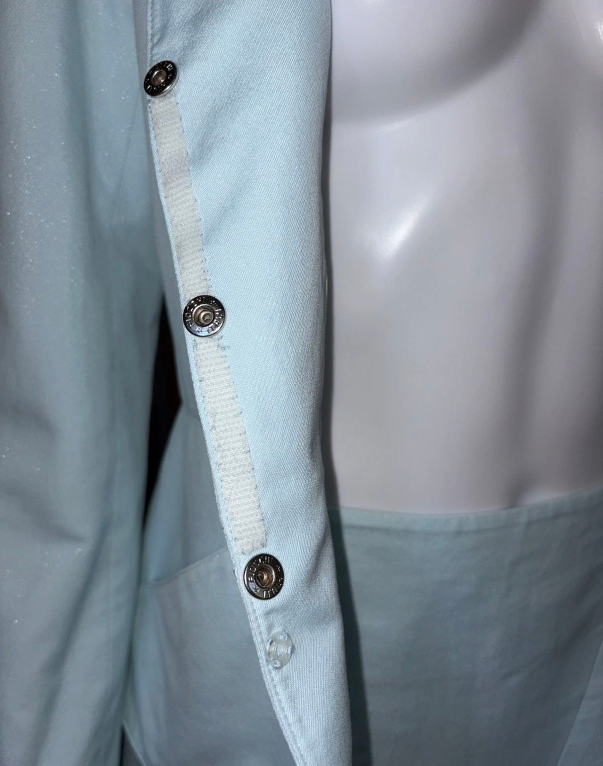 Thierry Mugler Vintage Shimmer Powder Blue Couture Blazer Skirt Set 40FR 90s
