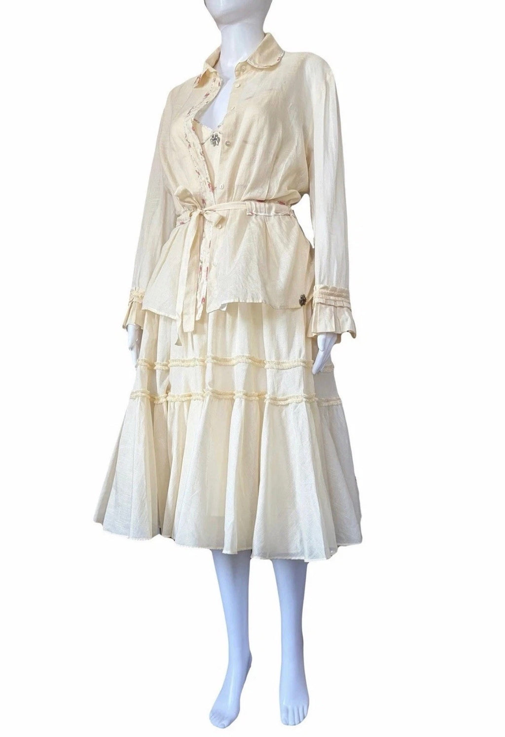 John Galliano 2000s Dress and Blouse set 46IT