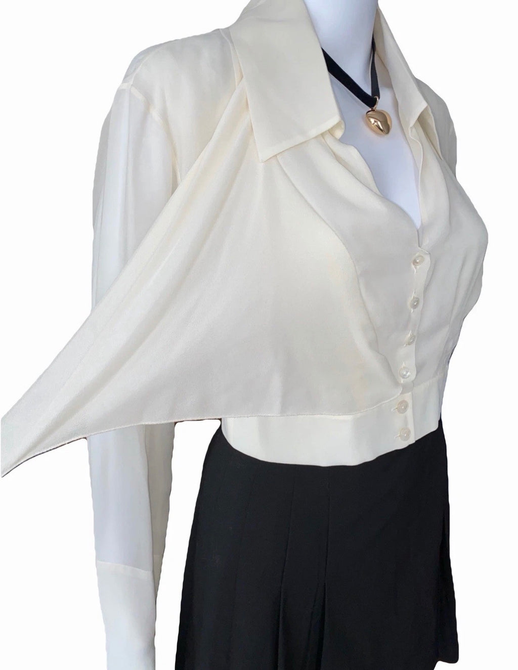 Chanel Vintage 100% Silk Blouse 38FR Long Sleeves Fall 2007