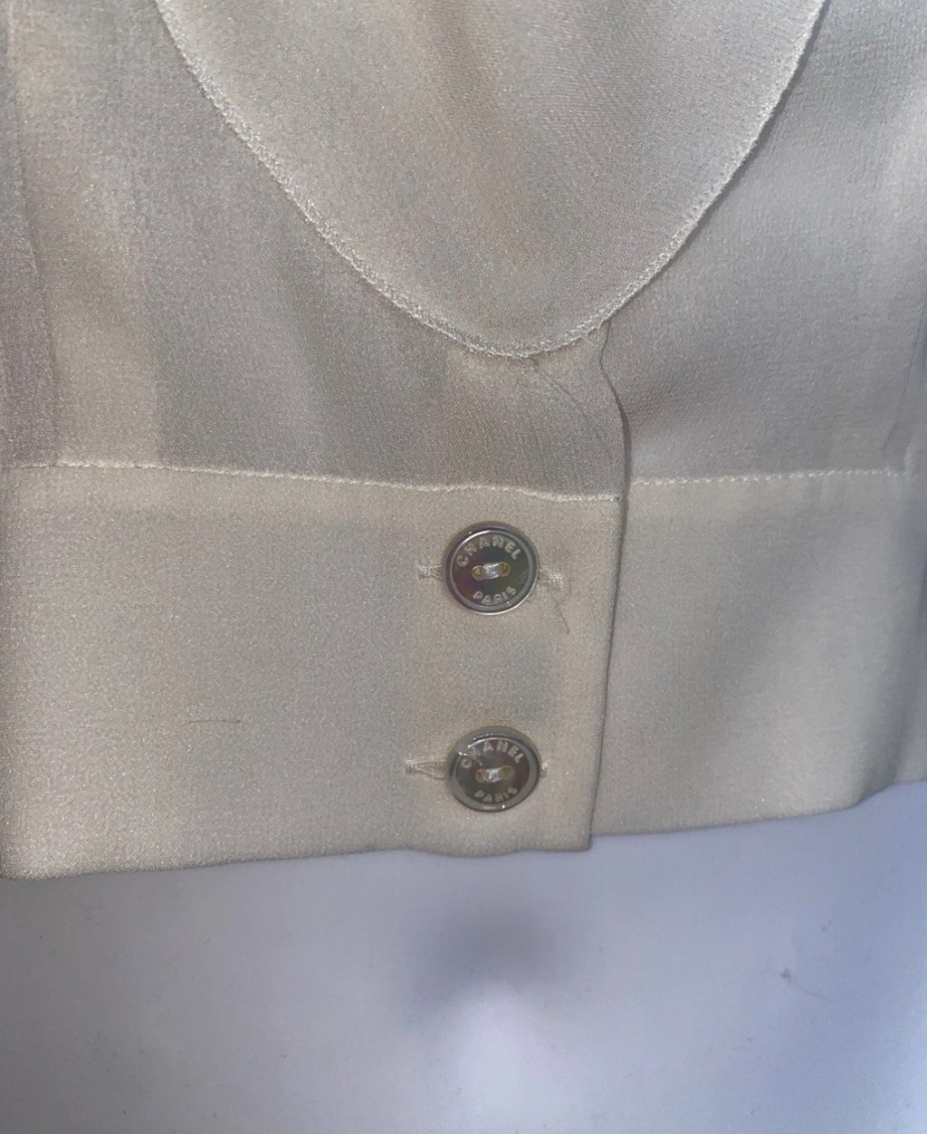 Chanel Vintage 100% Silk Blouse 38FR Long Sleeves Fall 2007
