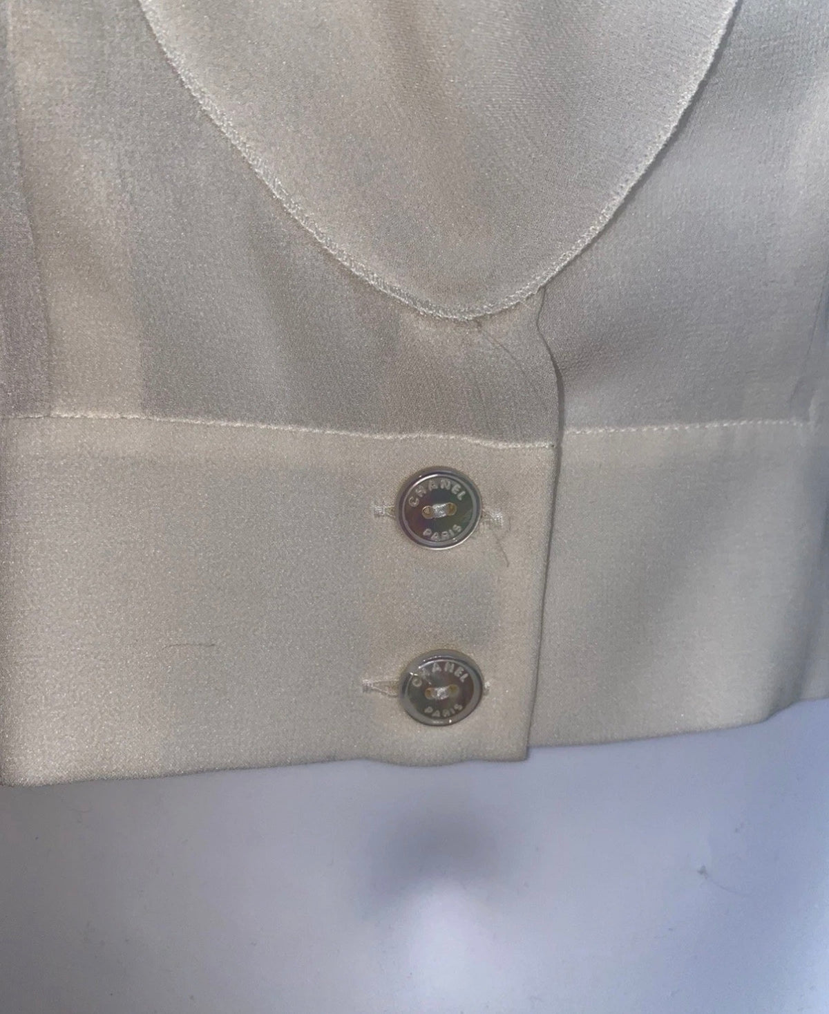 Chanel Vintage 100% Silk Blouse 38FR Long Sleeves Fall 2007
