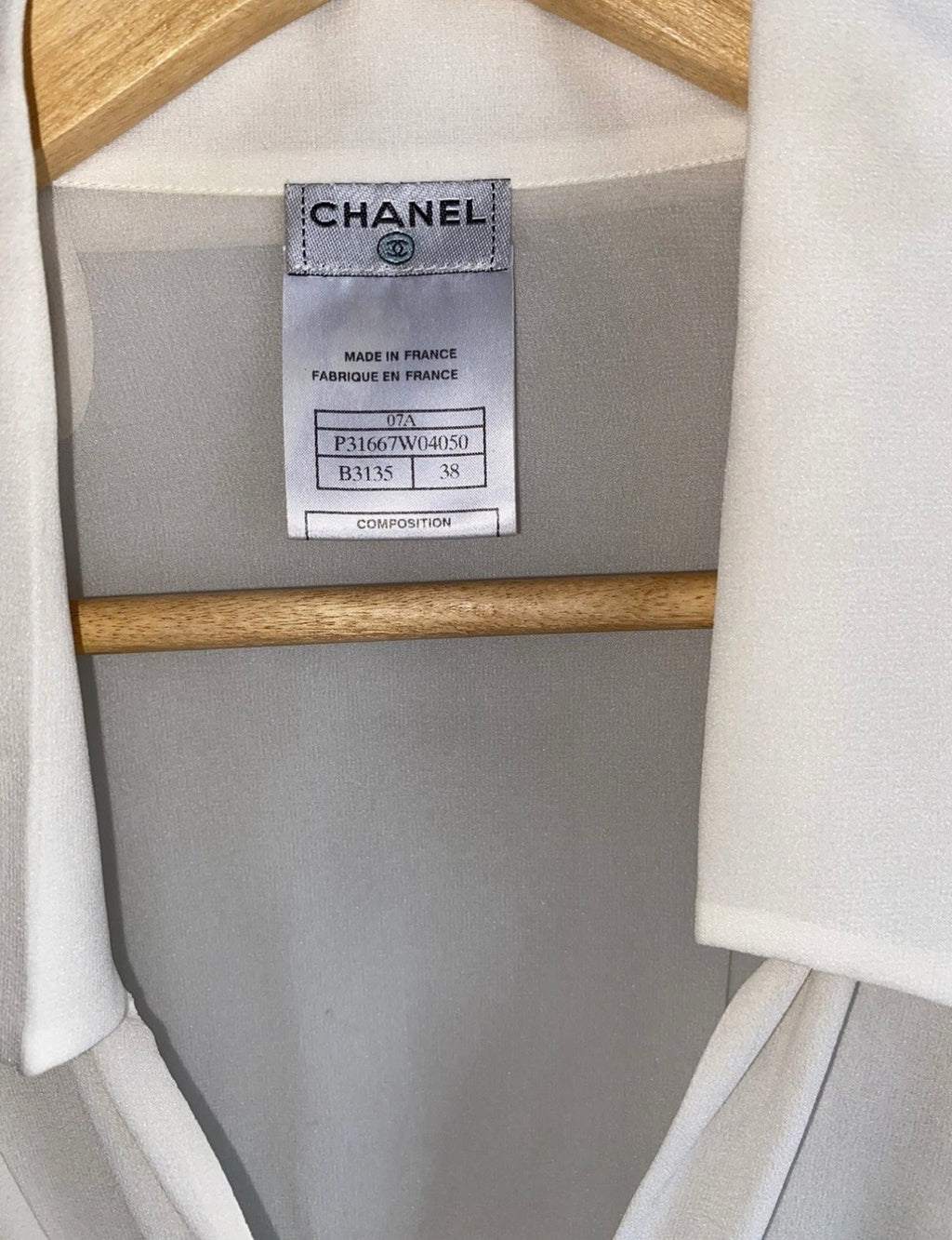 Chanel Vintage 100% Silk Blouse 38FR Long Sleeves Fall 2007
