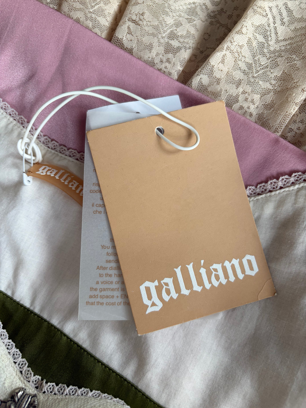 John Galliano 2000s Vintage Silk Striped Dress Lace Trim Tulle Top 40 IT