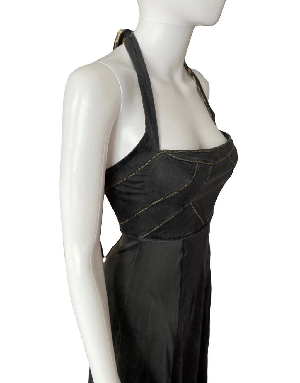 Just Cavalli 2000s Vintage Halter Neck Skater Dress 40IT