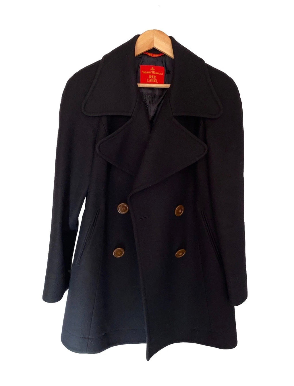 Vivienne Westwood Black Wool Coat 42 IT Red Label