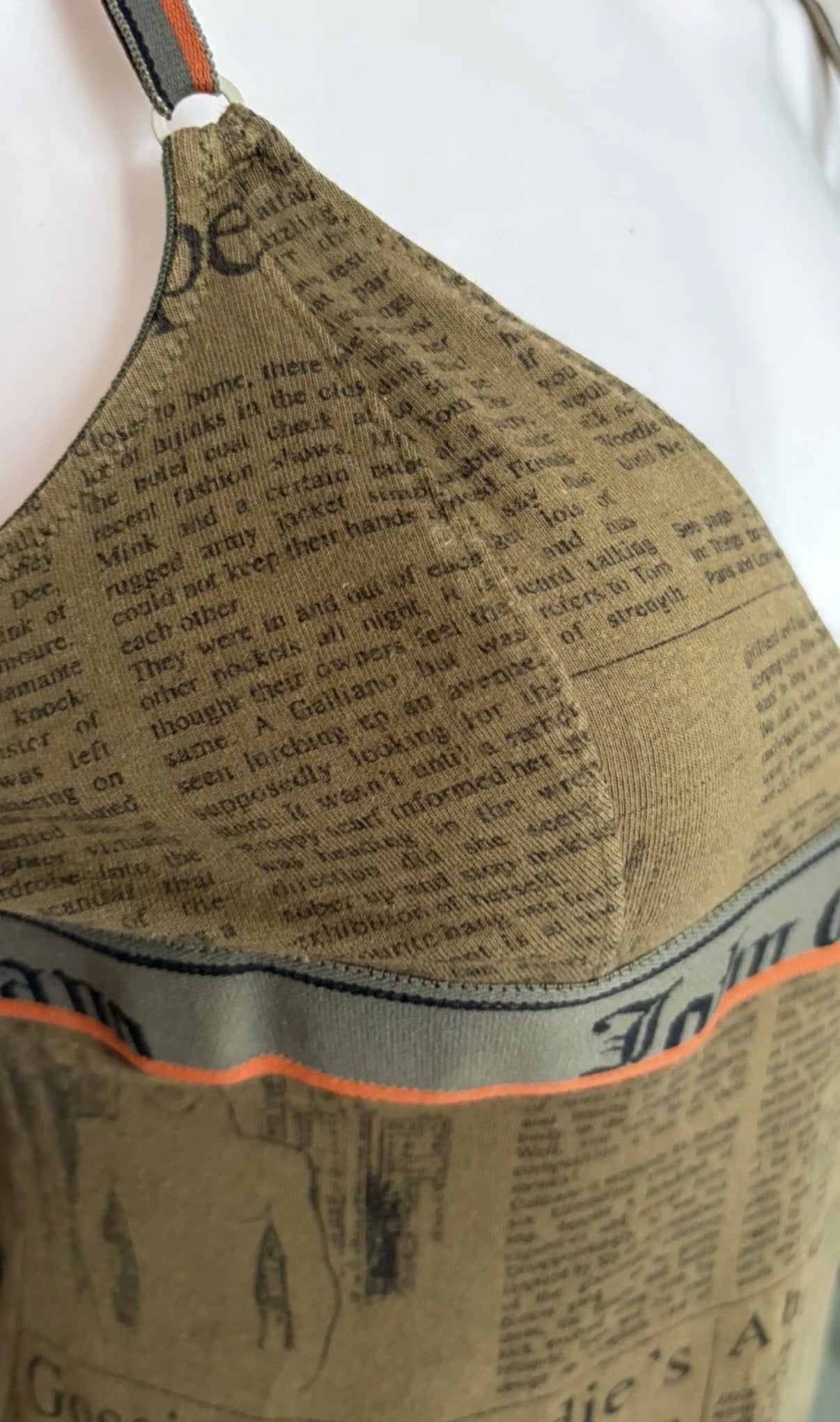 John Galliano 2000s Vintage Newspaper Gazette Print Mini Dress S