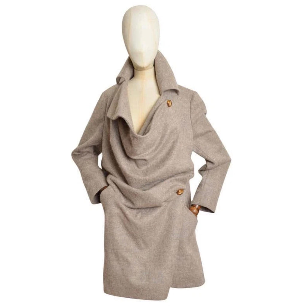 Vivienne Westwood Coat Asymmetric Style 44IT In Beige