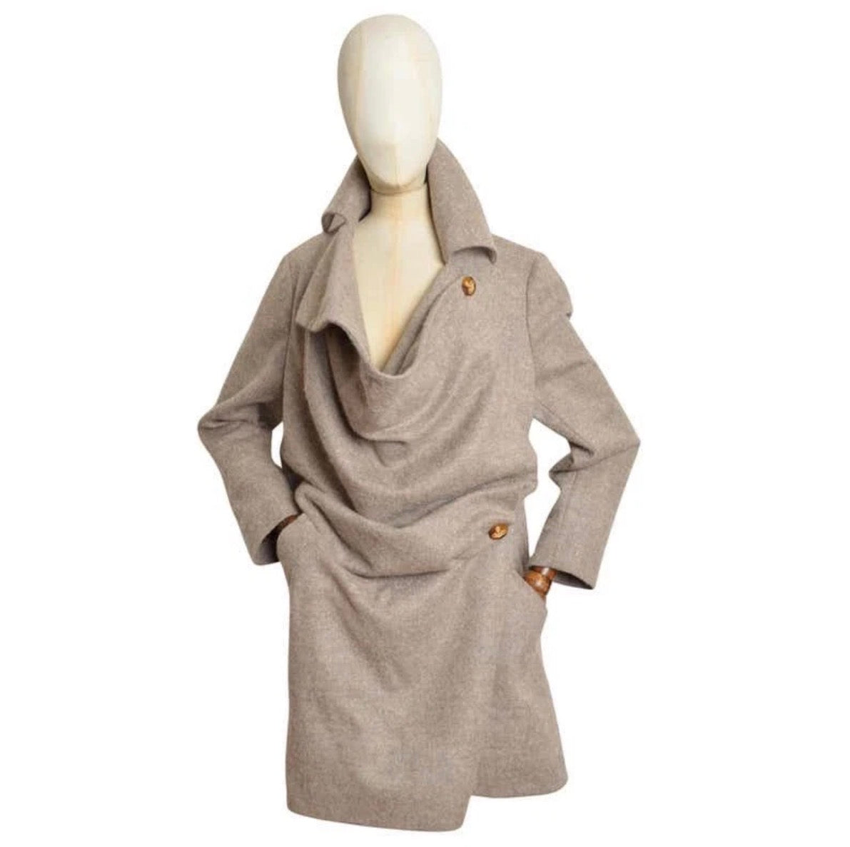 Vivienne Westwood Coat Asymmetric Style 44IT In Beige