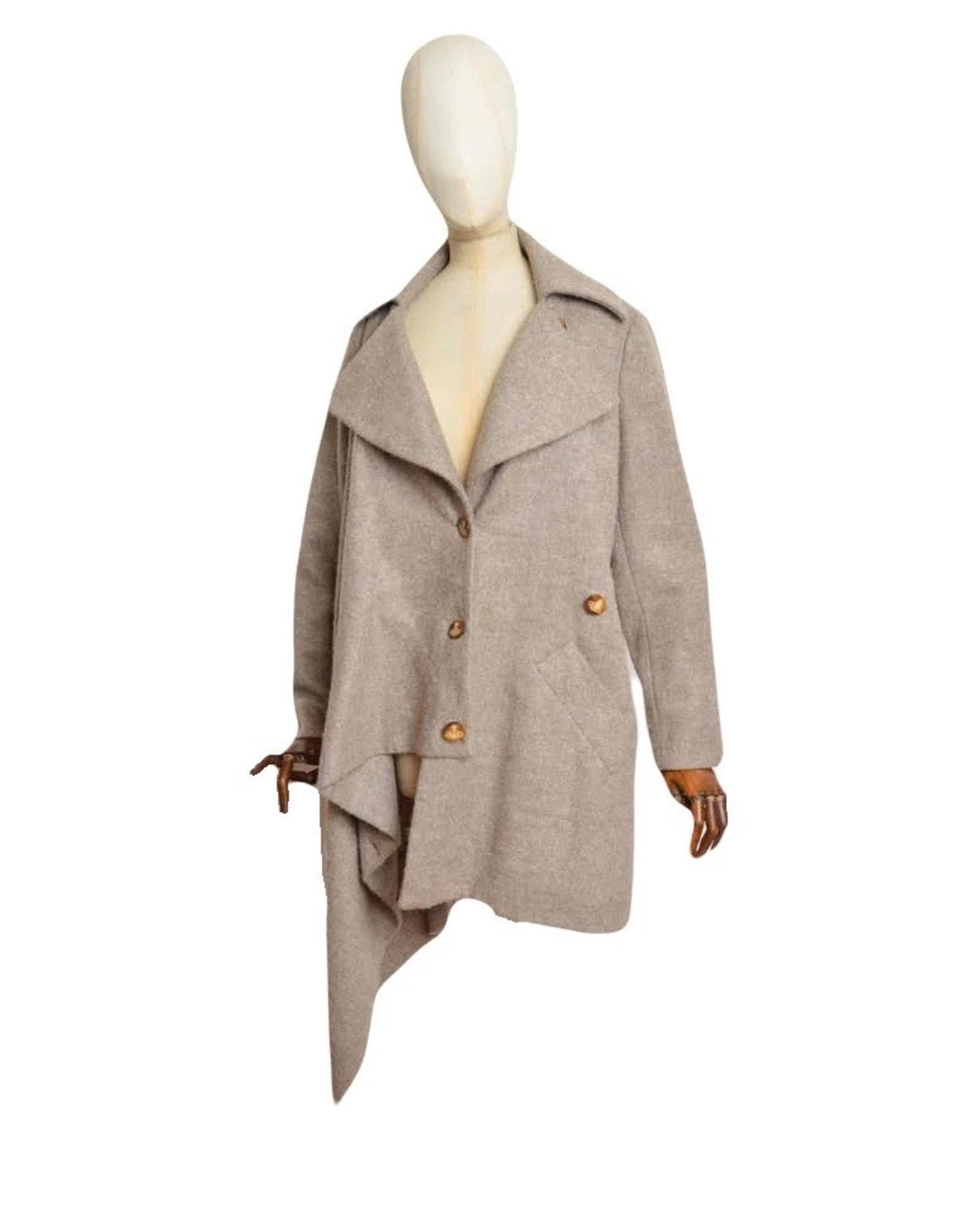 Vivienne Westwood Coat Asymmetric Style 44IT In Beige