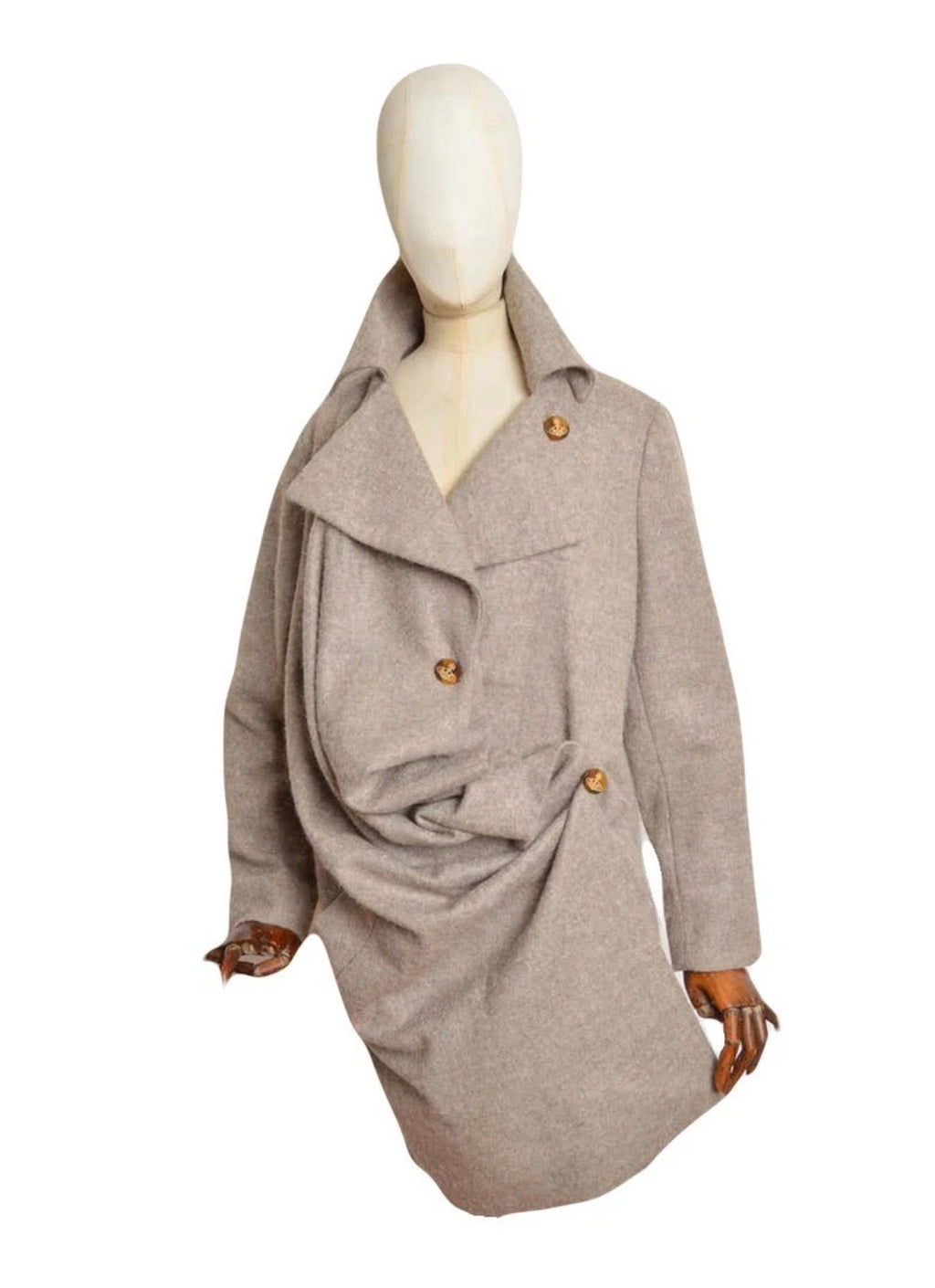Vivienne Westwood Coat Asymmetric Style 44IT In Beige