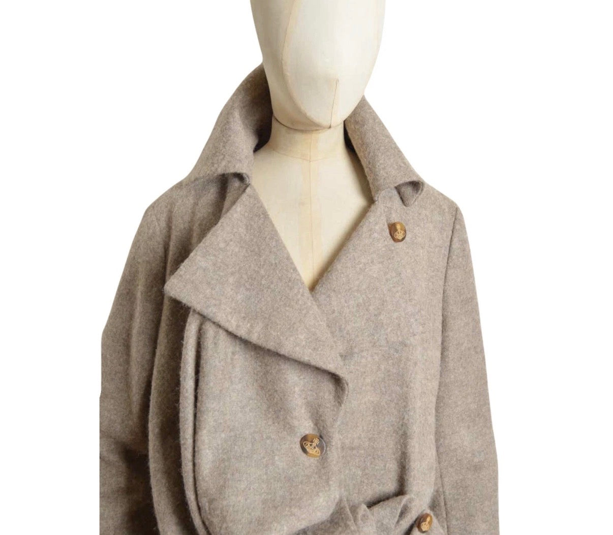 Vivienne Westwood Coat Asymmetric Style 44IT In Beige