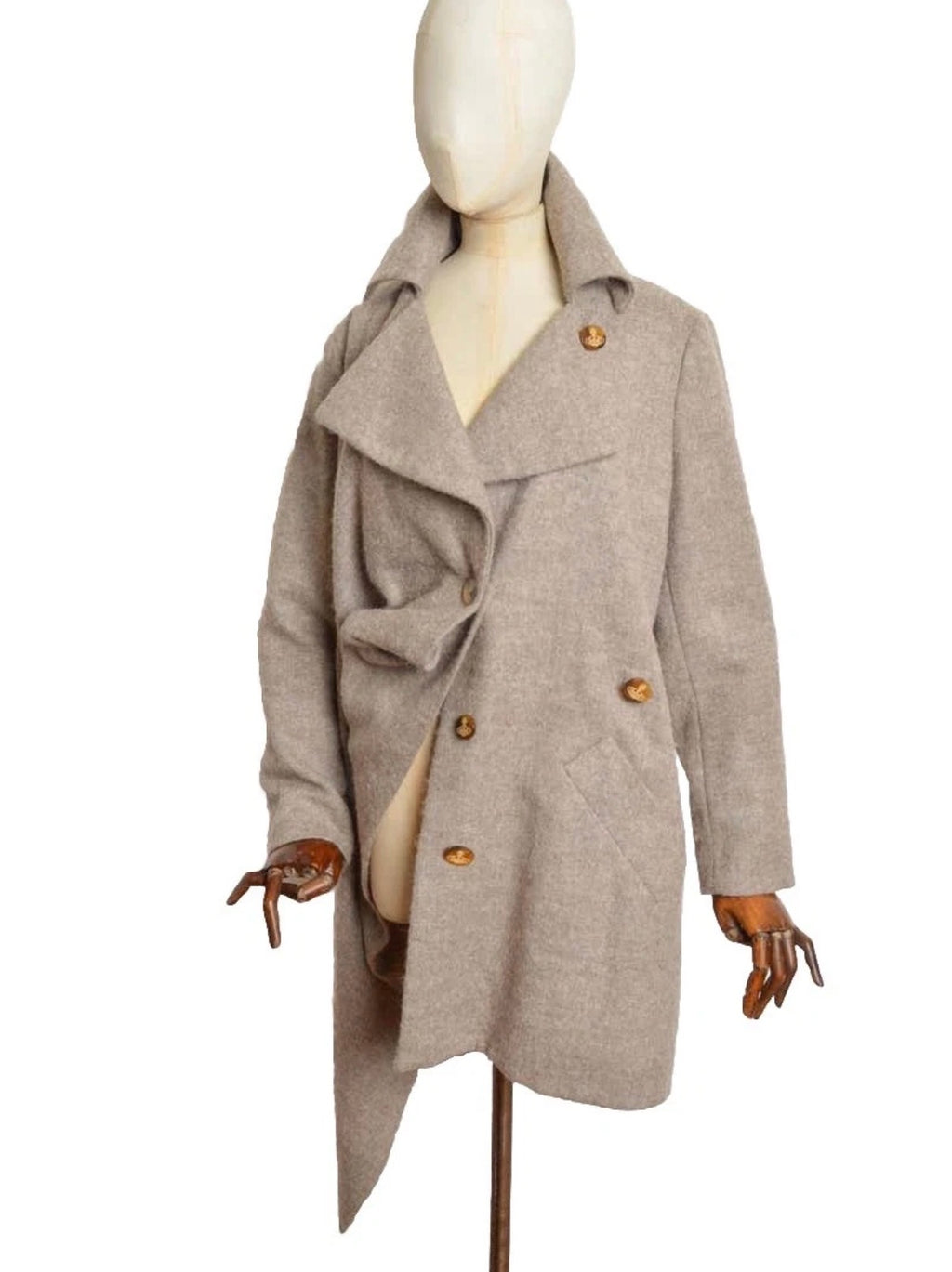 Vivienne Westwood Coat Asymmetric Style 44IT In Beige