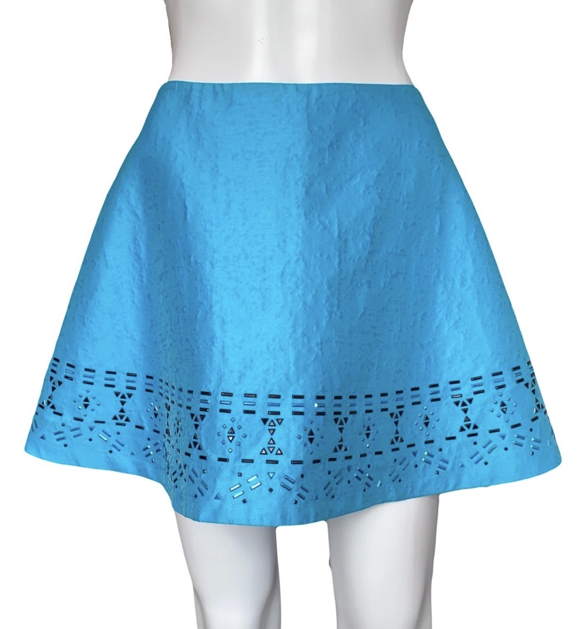 Just Cavalli Turquoise Mini Skirt Crystal Embellished 42IT