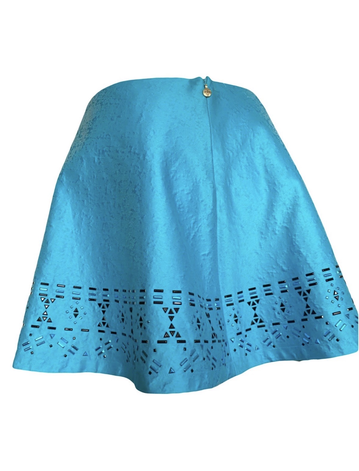 Just Cavalli Turquoise Mini Skirt Crystal Embellished 42IT