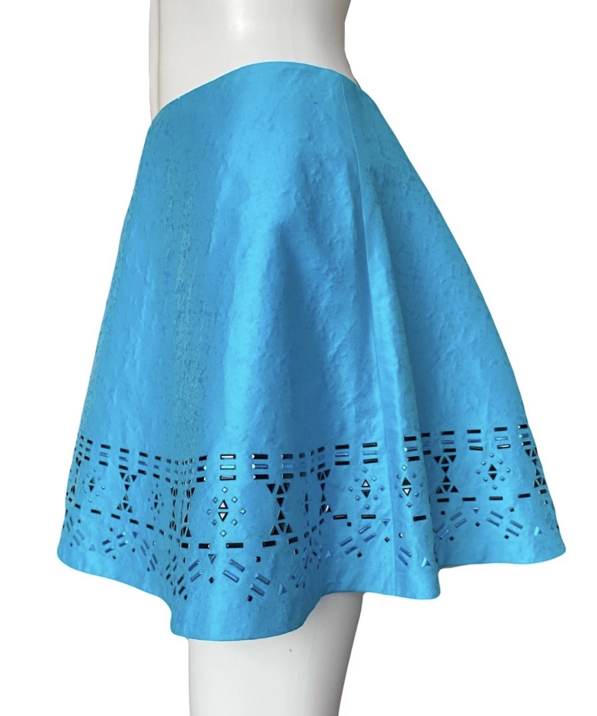 Just Cavalli Turquoise Mini Skirt Crystal Embellished 42IT