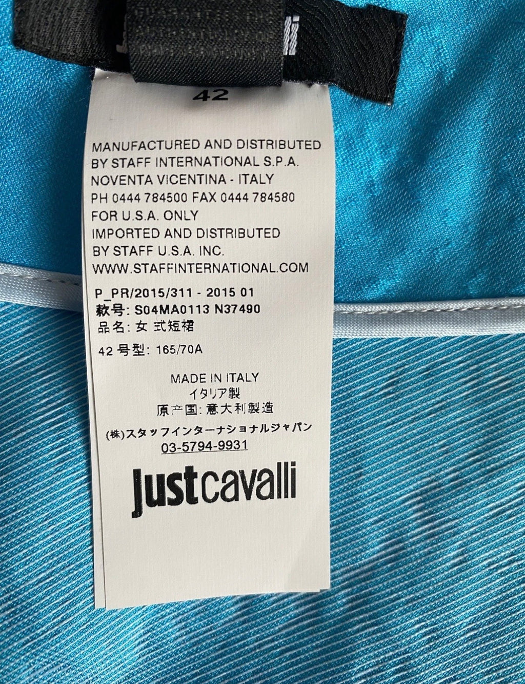 Just Cavalli Turquoise Mini Skirt Crystal Embellished 42IT
