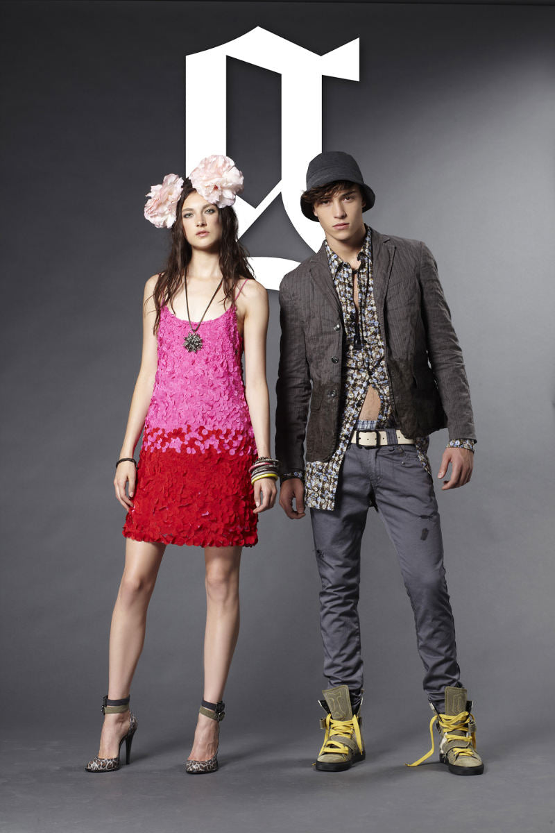 John Galliano Pink Red Petal Embellishments Mini Dress 40IT.