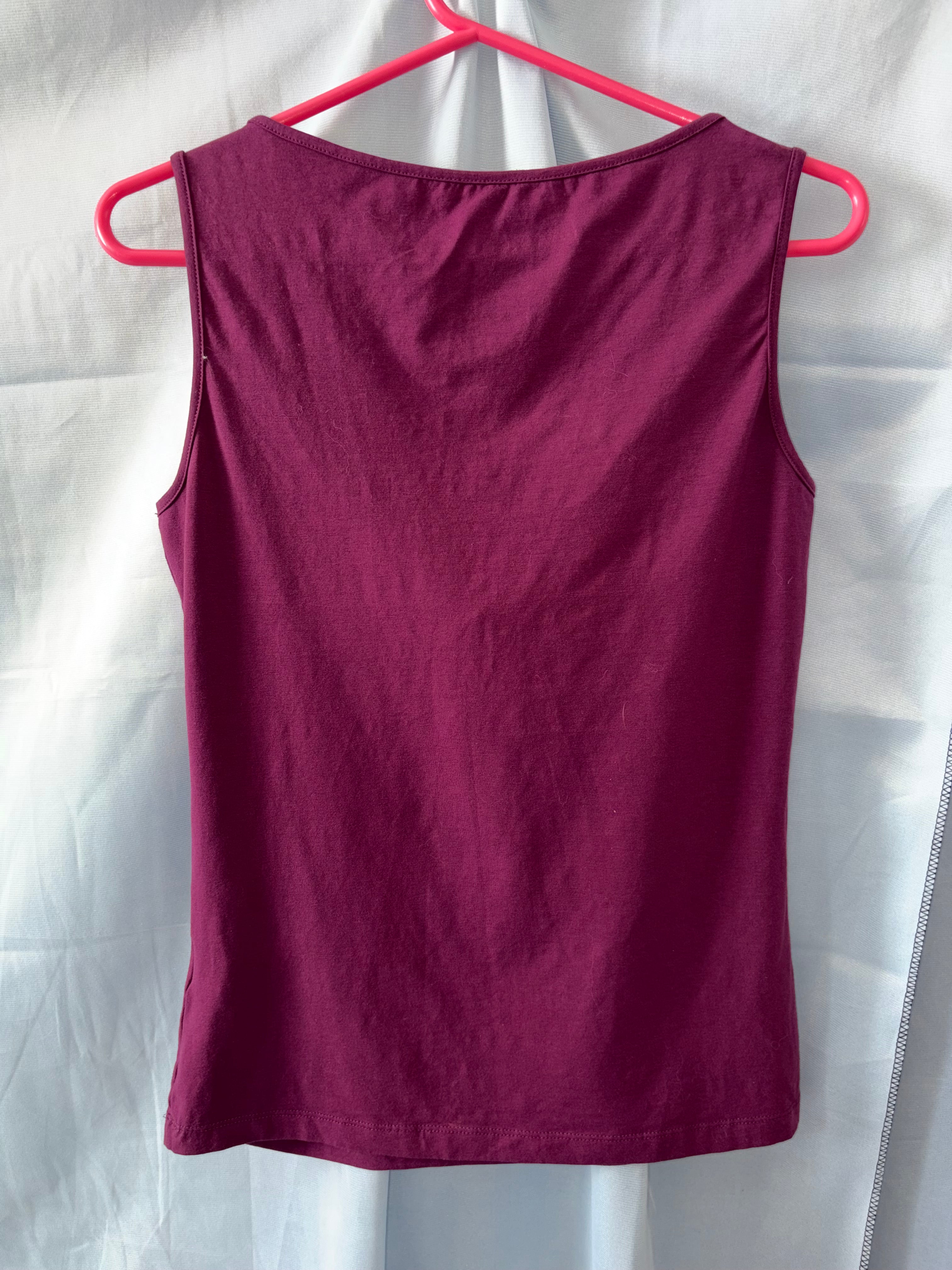 John Galliano Purple Top Ruffled V-Neckline Rhinestone Studded Girl M