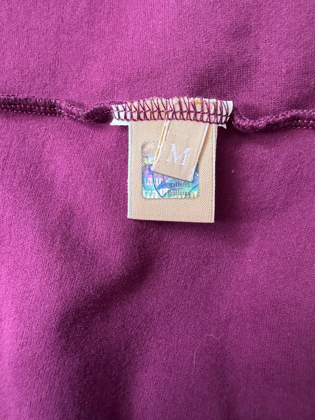John Galliano Purple Top Ruffled V-Neckline Rhinestone Studded Girl M