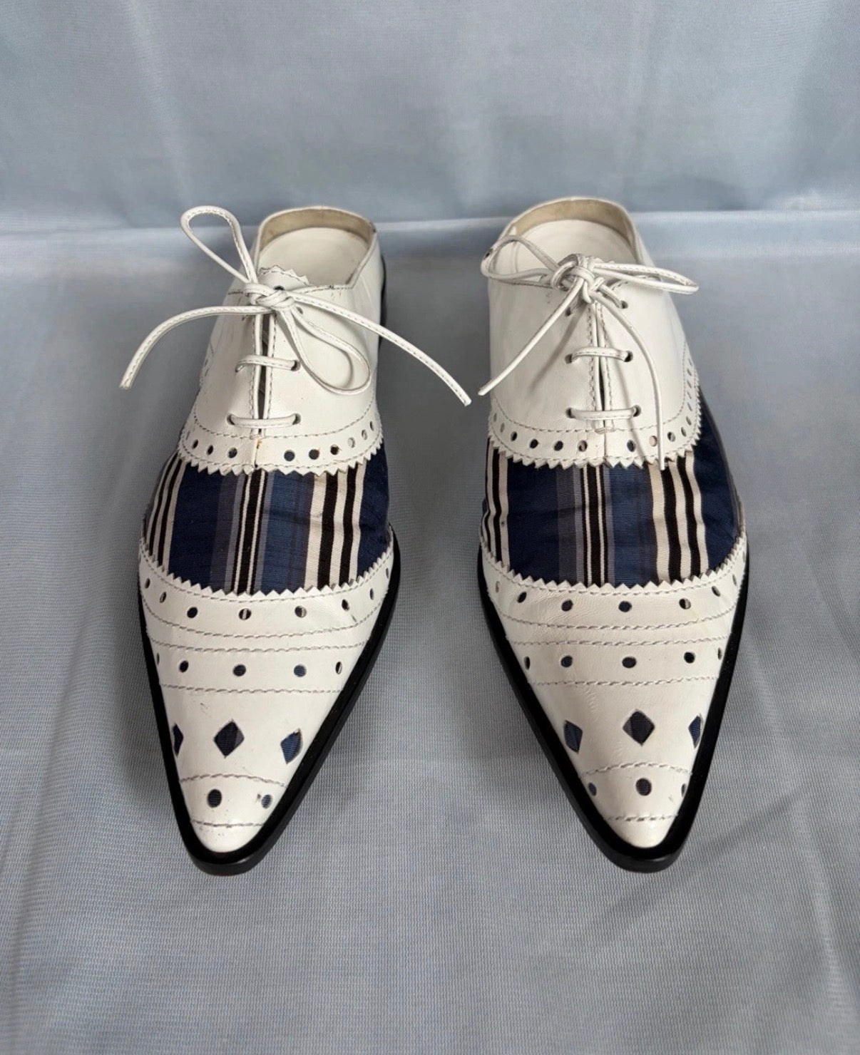 John Galliano Spring/2002 Pointed Slip On Flat Shoes Lace Up 39.5eu