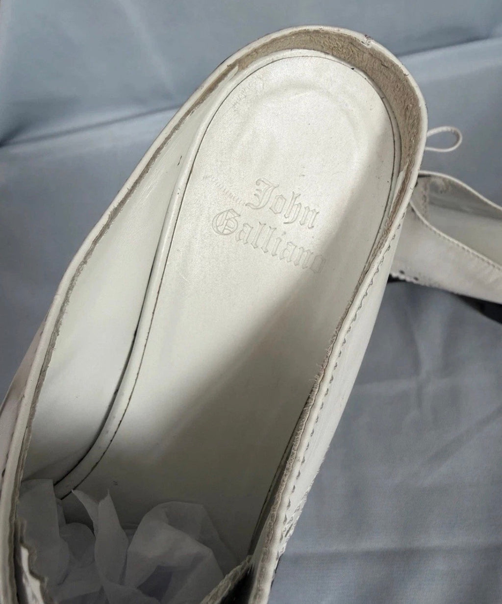 John Galliano Spring/2002 Pointed Slip On Flat Shoes Lace Up 39.5eu