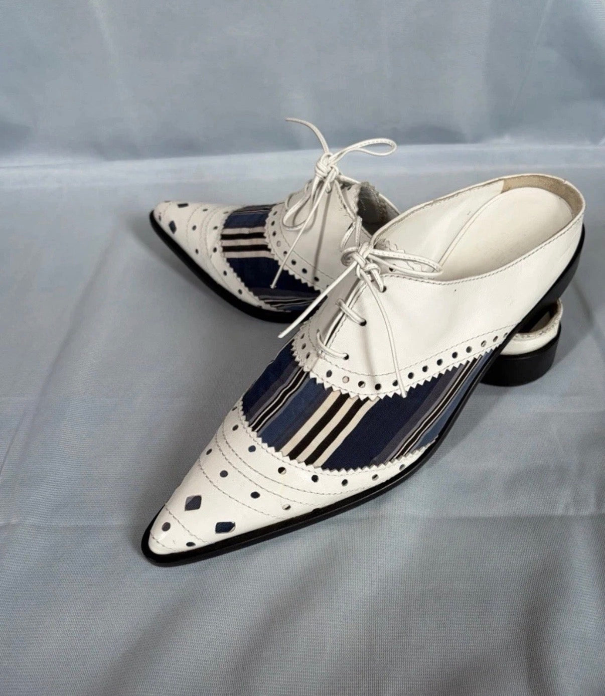 John Galliano Spring/2002 Pointed Slip On Flat Shoes Lace Up 39.5eu