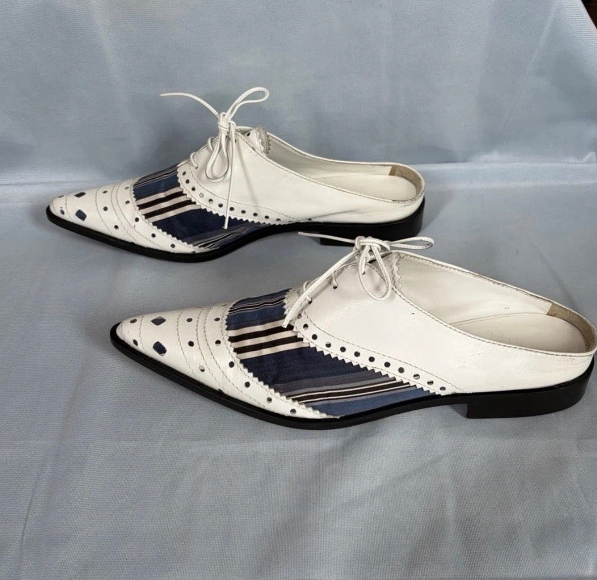 John Galliano Spring/2002 Pointed Slip On Flat Shoes Lace Up 39.5eu