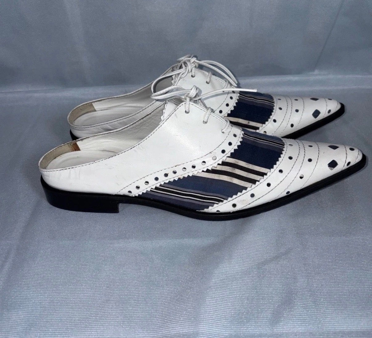 John Galliano Spring/2002 Pointed Slip On Flat Shoes Lace Up 39.5eu