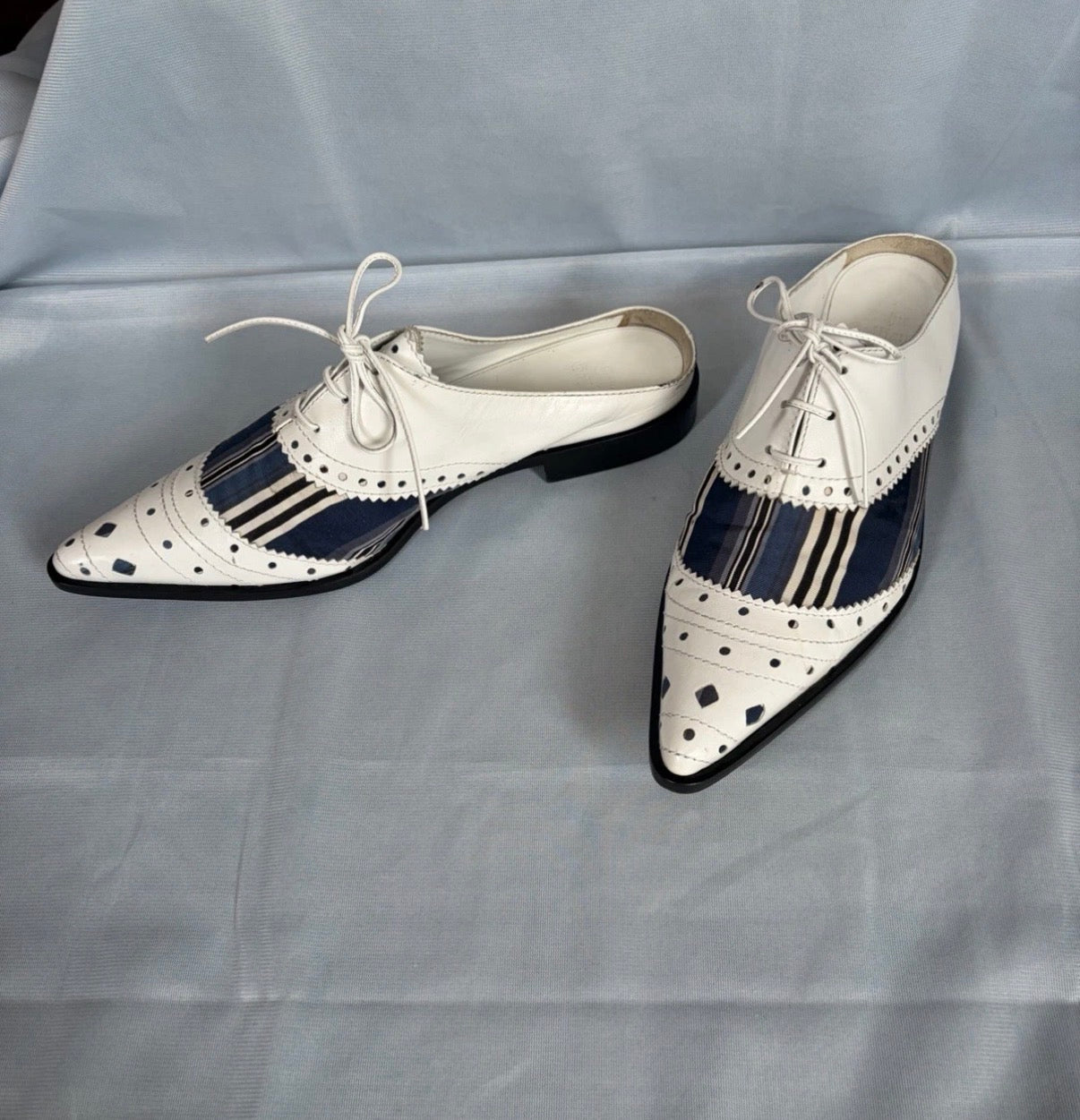 John Galliano Spring/2002 Pointed Slip On Flat Shoes Lace Up 39.5eu