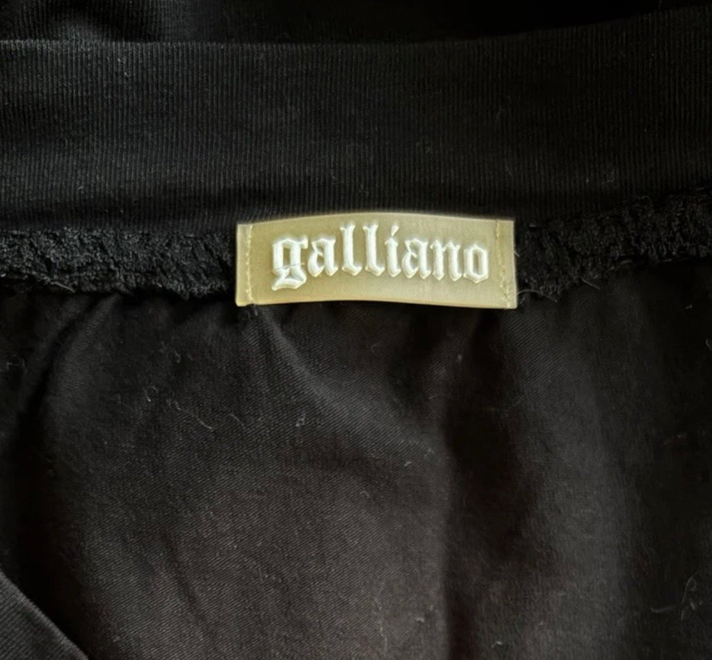John Galliano 2000s Black Long Sleeve Top Sequin Embroidery L