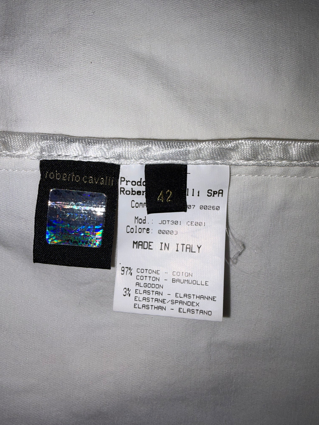 Roberto Cavalli 2000s White Denim Skirt Mid Length 42IT