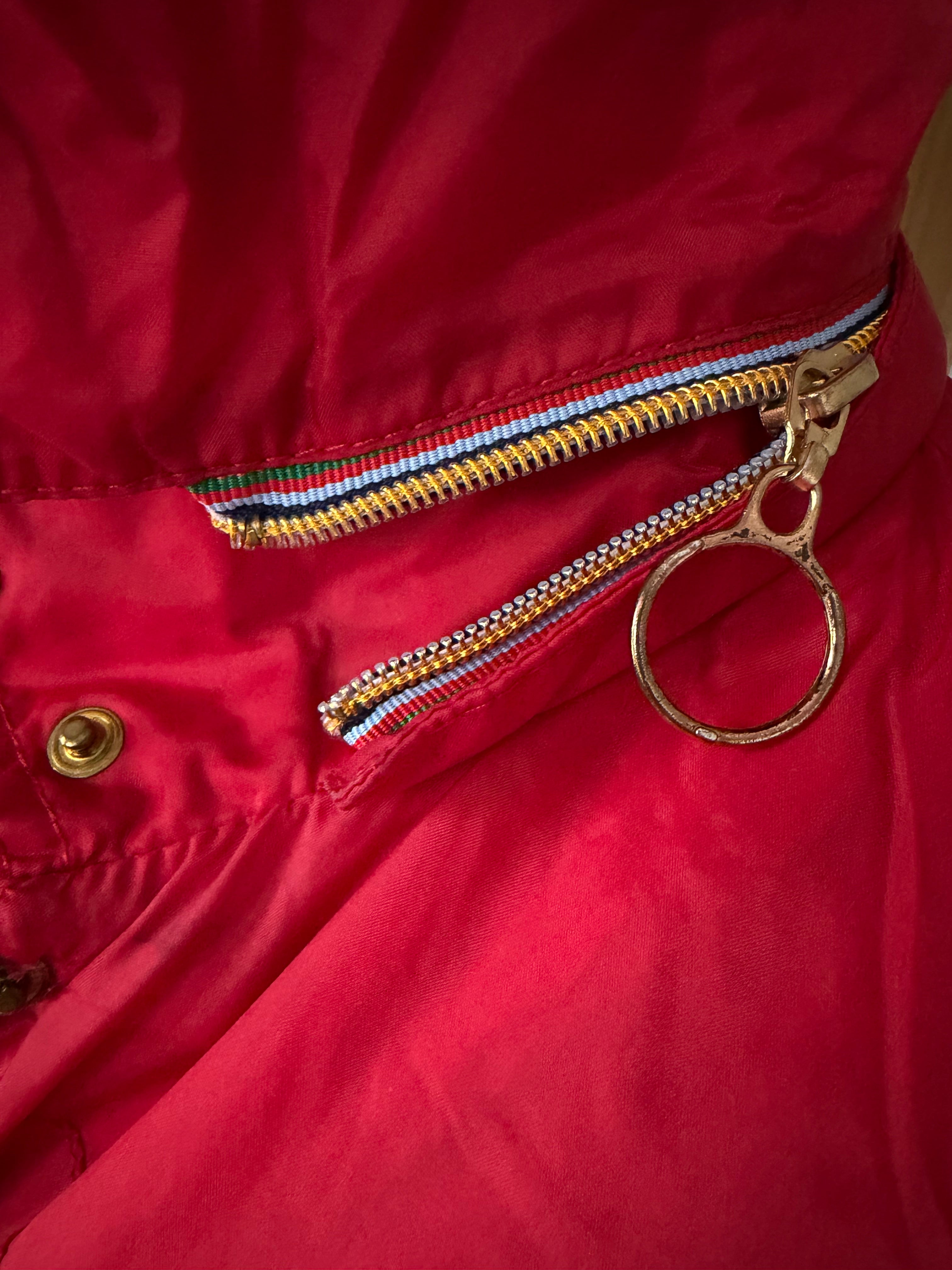 John Galliano 2000s Red Parka Hooded Jacket 42IT  Raincoat