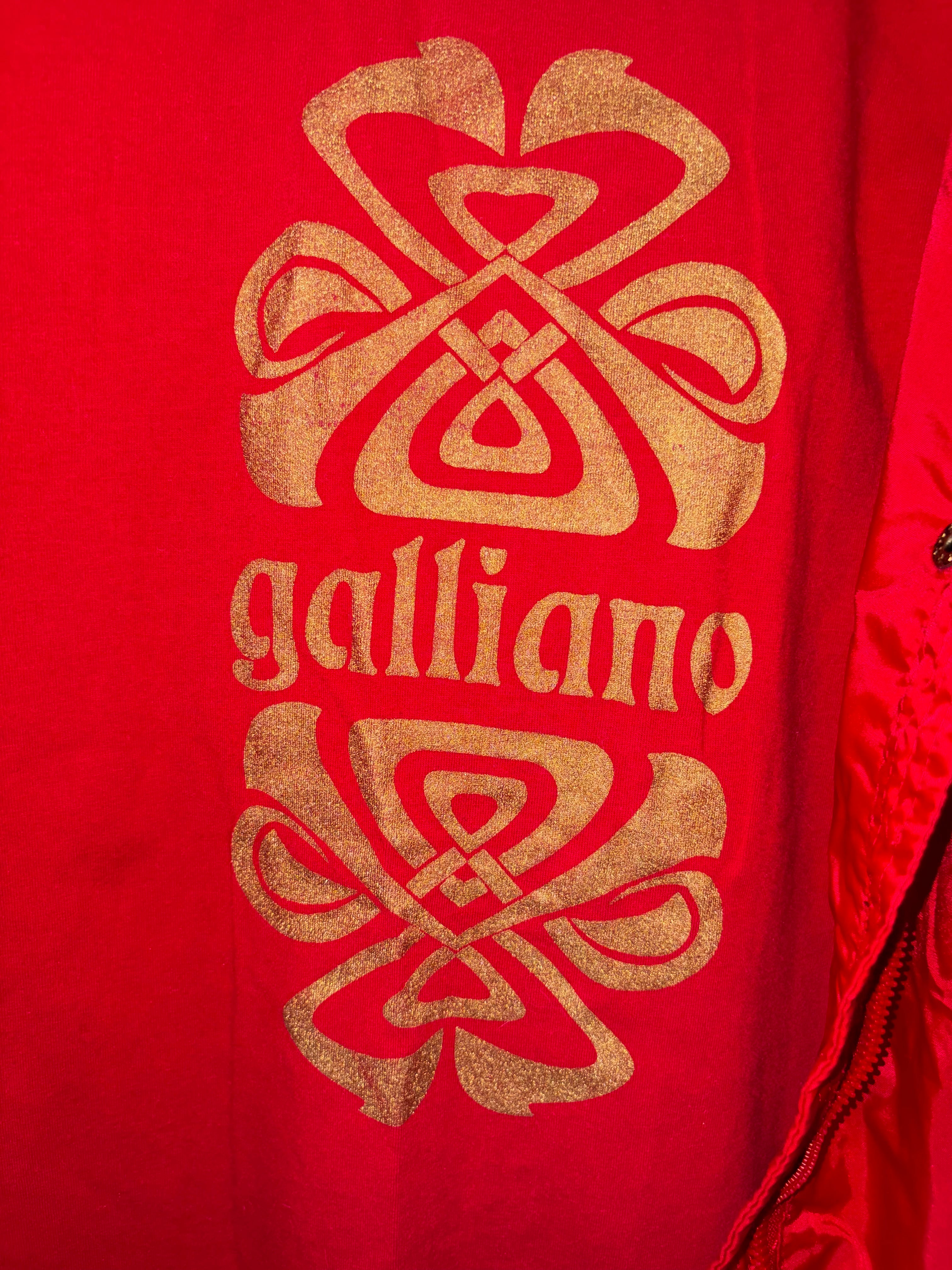 John Galliano 2000s Red Parka Hooded Jacket 42IT  Raincoat