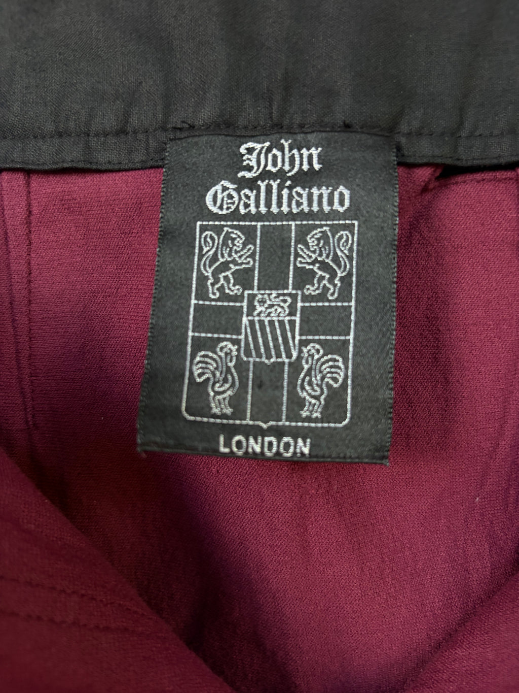 John Galliano Vintage Spring/1991 Burgundy Cargo Mini Skirt Rare.