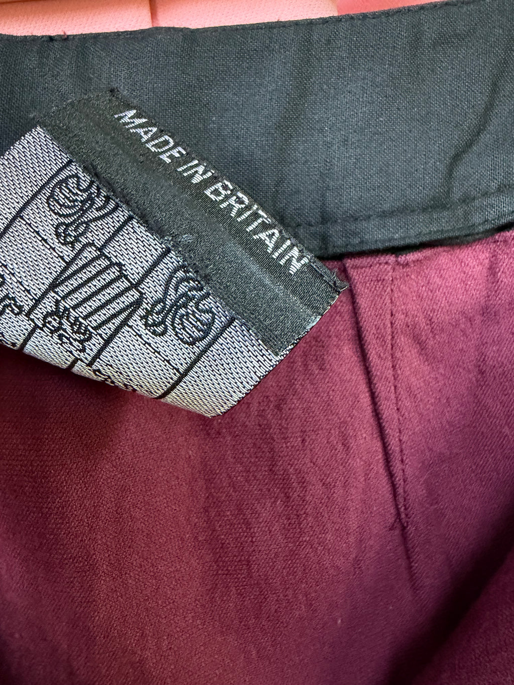 John Galliano Vintage Spring/1991 Burgundy Cargo Mini Skirt Rare.