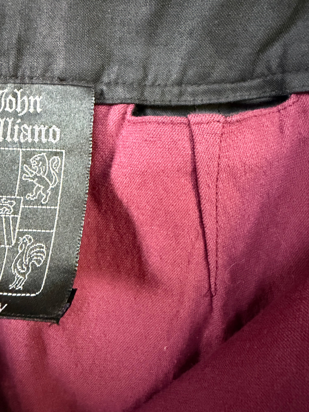John Galliano Vintage Spring/1991 Burgundy Cargo Mini Skirt Rare.