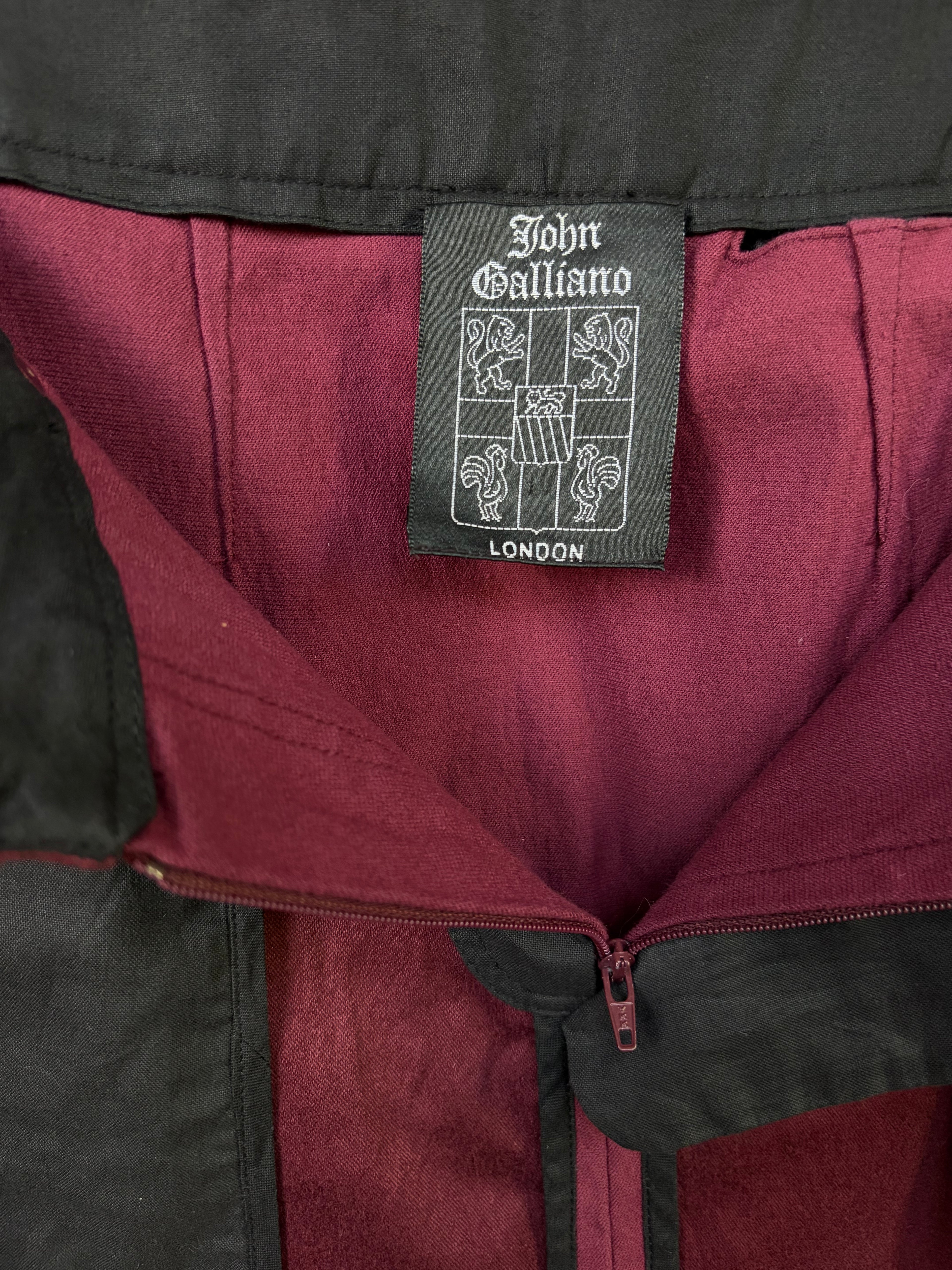 John Galliano Vintage Spring/1991 Burgundy Cargo Mini Skirt Rare.
