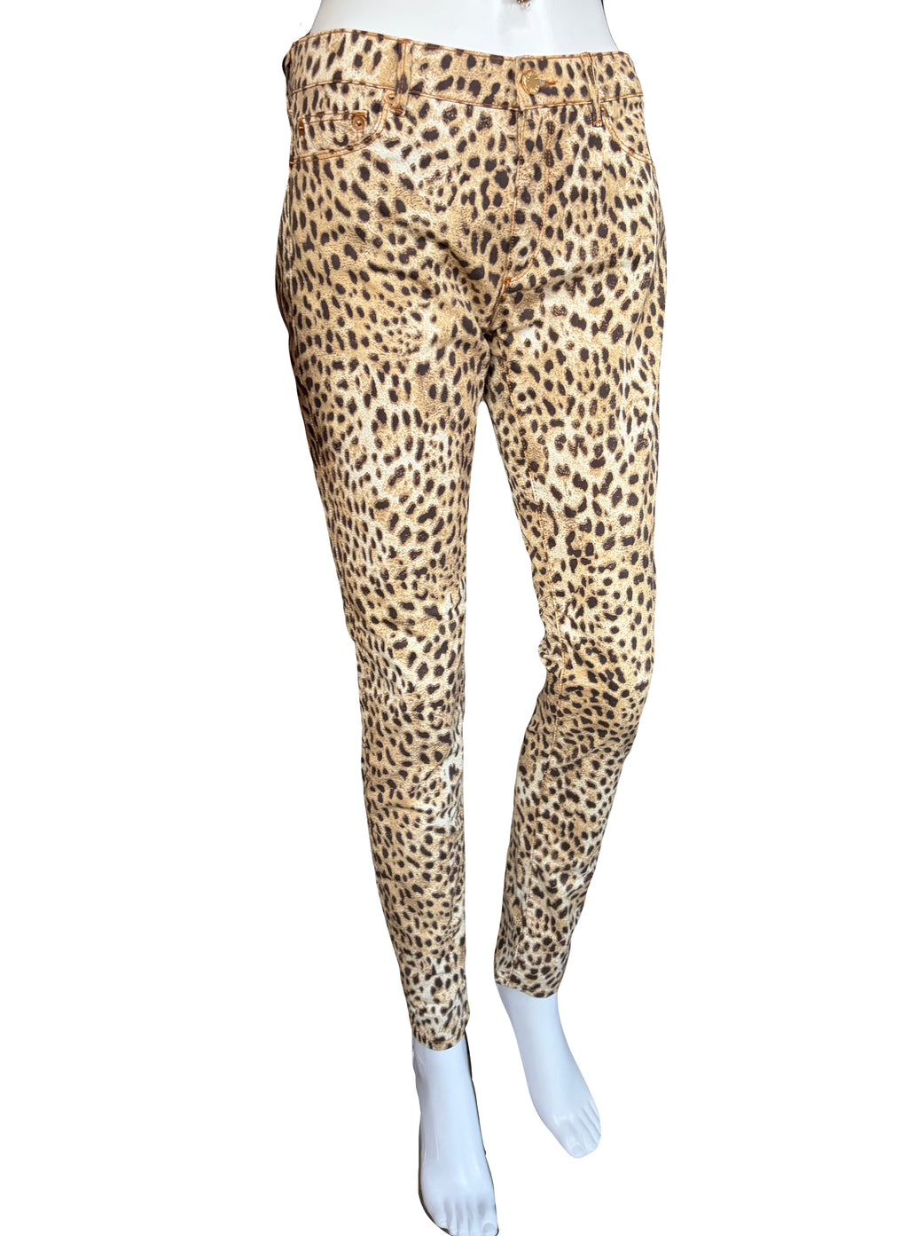Roberto Cavalli 2000s Vintage Leopard Print Jeans 42IT