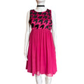 John Galliano 2000s Fuchsia Mini Dress 40IT  Sequin Houndstooth New